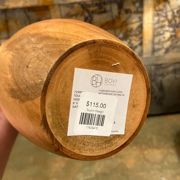 Wood Vase Natural Color, Toulon Design - Picture 5 of 10